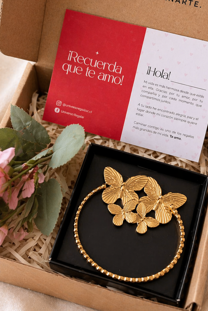 ✨ PACK 3 - ARETES MARIPOSA + PULSERA LUA